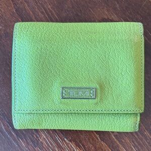 TUMI Vibrant Green Leather Wallet